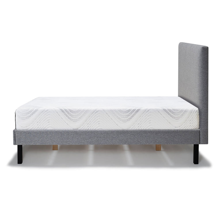 Hush Iced Hybrid Mattress on bed frame on white background