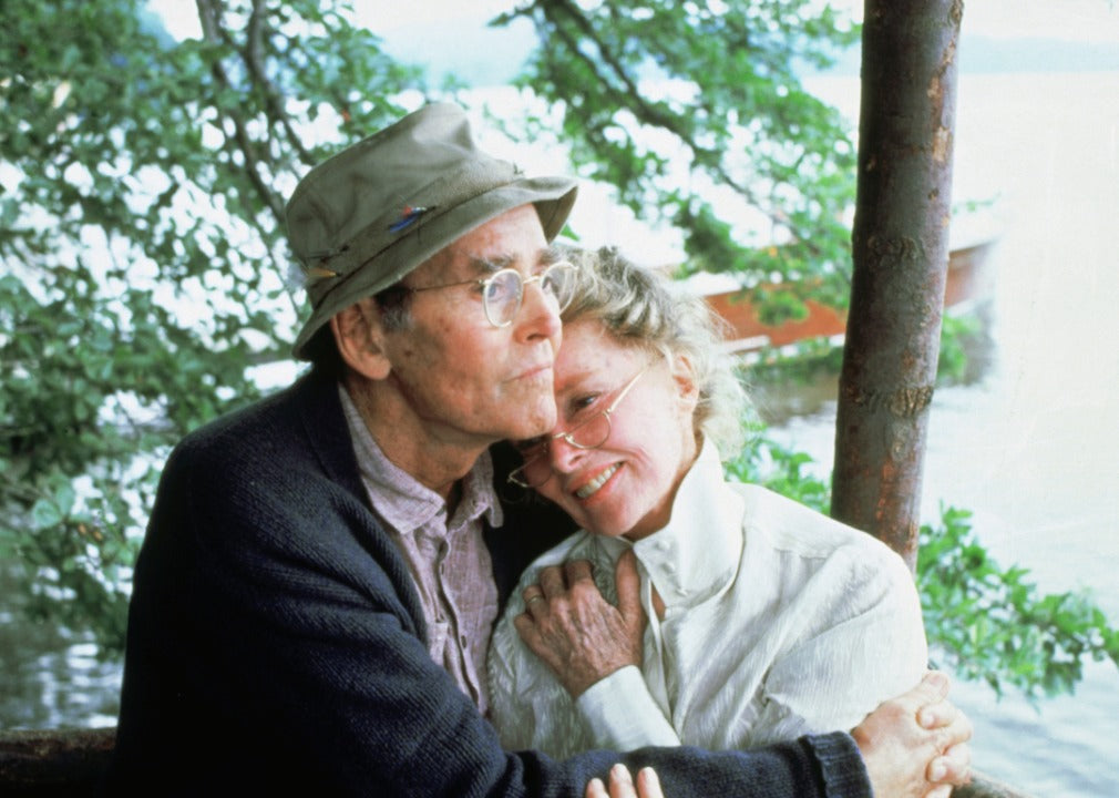 Henry Fonda and Katherine Hepburn in a scene from 'On Golden Pond'