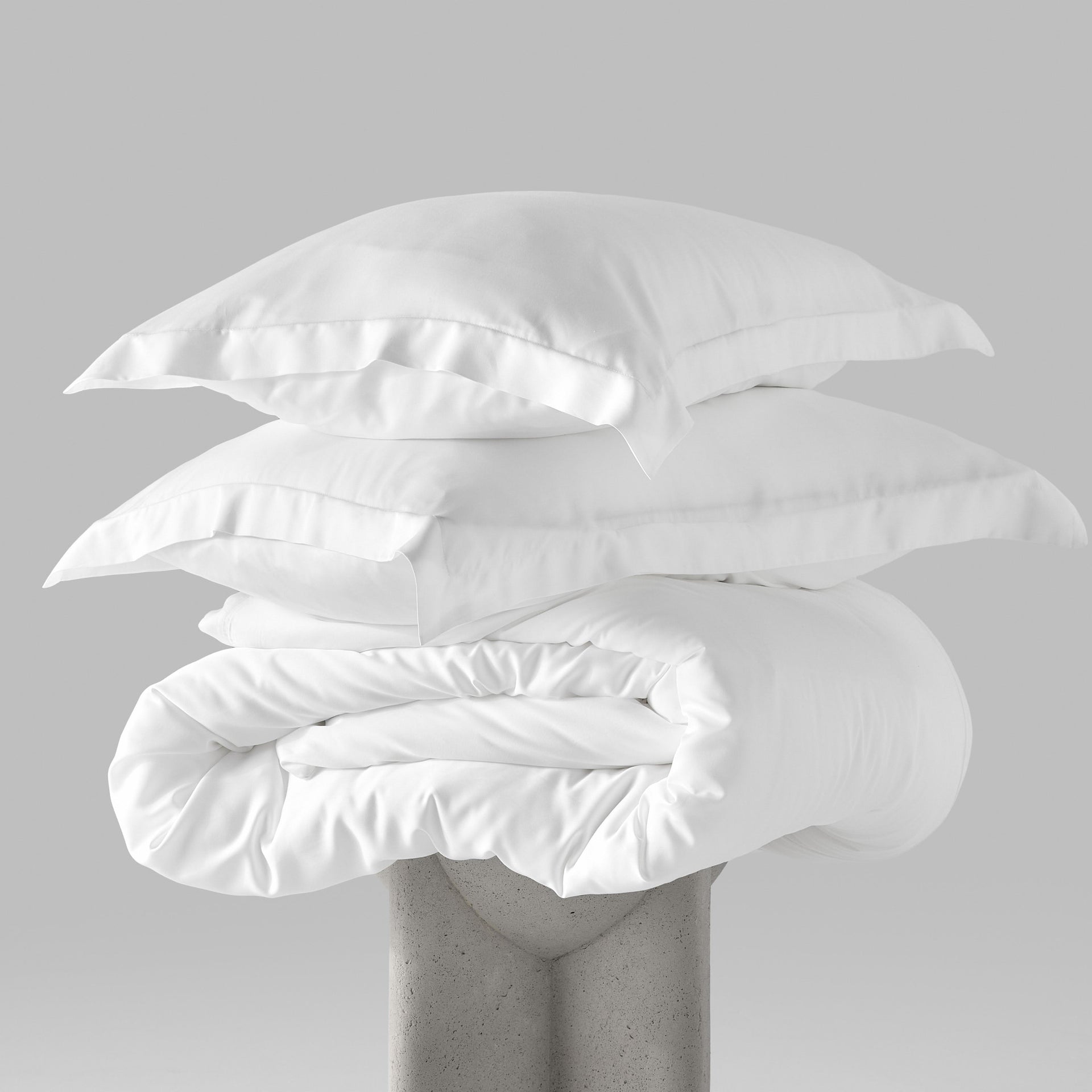 Iced Cooling Bamboo Duvet Cover Set - White / King