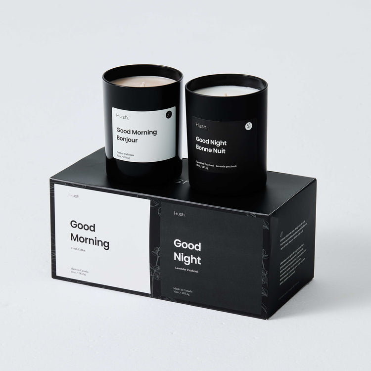 Hush Good Morning & Good Night Candle Set