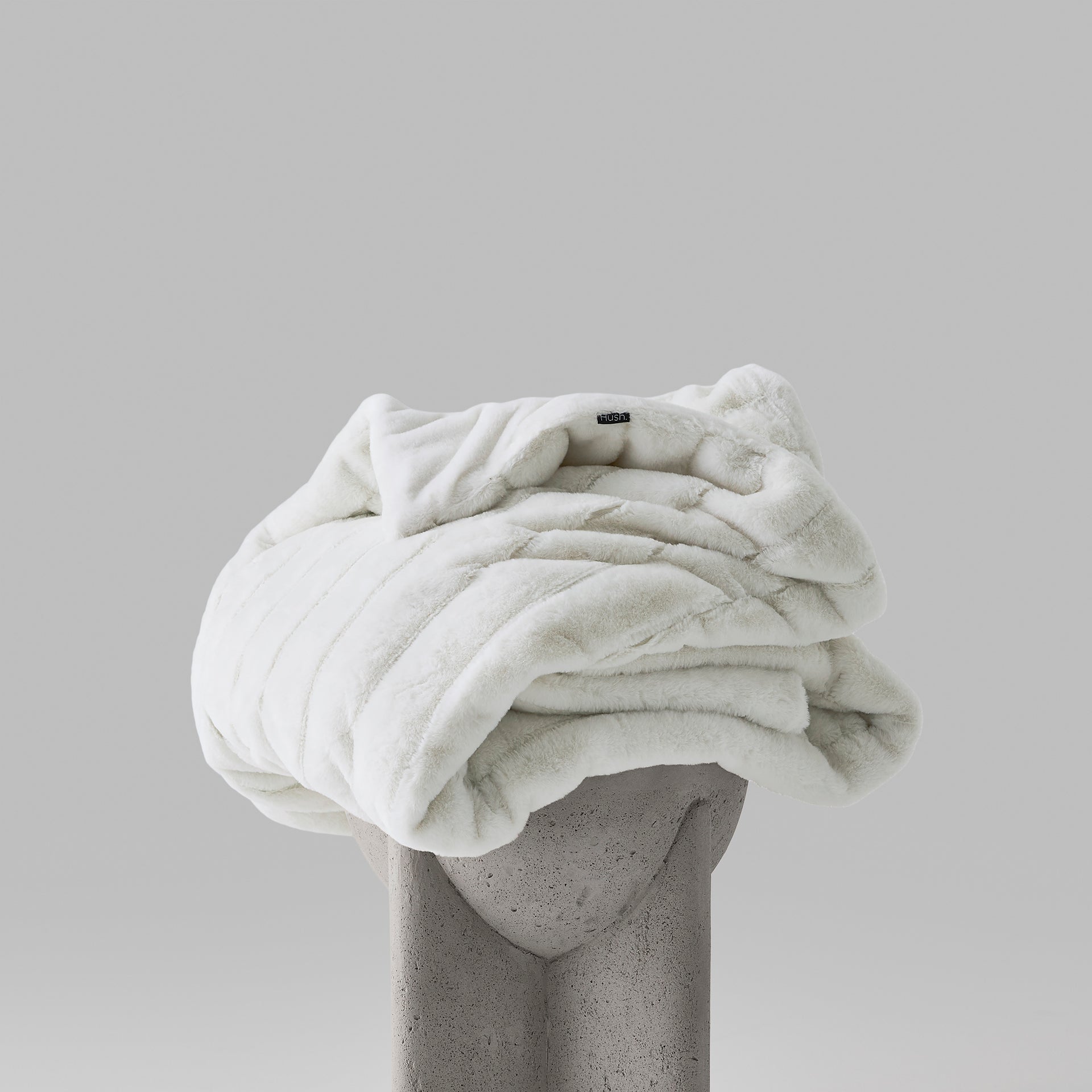 Plush Faux Fur Weighted Blanket - Ivory / Throw