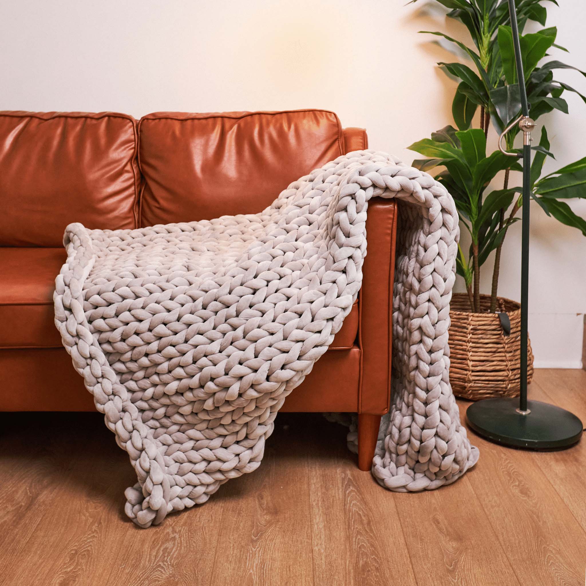HXSM Chunky Knitted Blanket Giant Yarn Cable Knit Blanket Soft Knitted  Weighted Blanket Cozy Oversized Blanket Couch, Bed, Pet Mat, Baby Blanket,  Gift